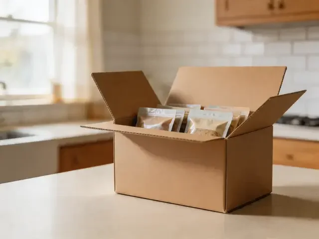 Primal Freeze-Dried Raw chicken nuggets bag on a kitchen counter